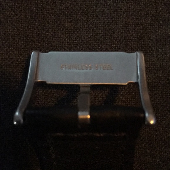 FOSSIL CHRONOGRAPH SS BLACK LEATHER MENS WRIST WATCH W/ COLLECTOR TIN NEW - Picture 7 of 11